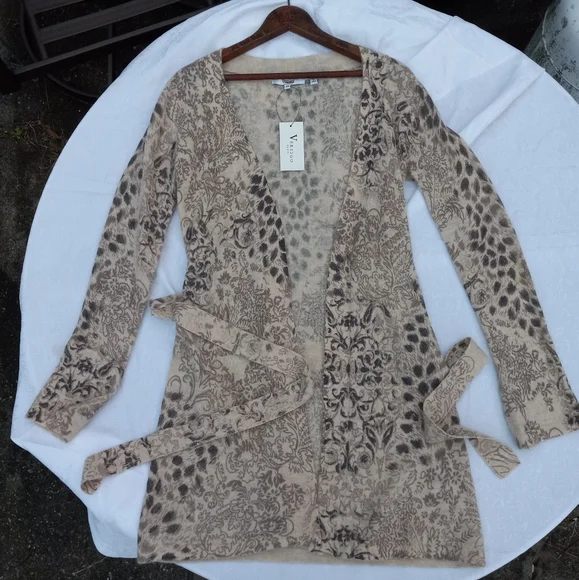 Vertigo Paris Lambswool/Angora Animal Print Long Sweater with Belt - Picture 12 of 14